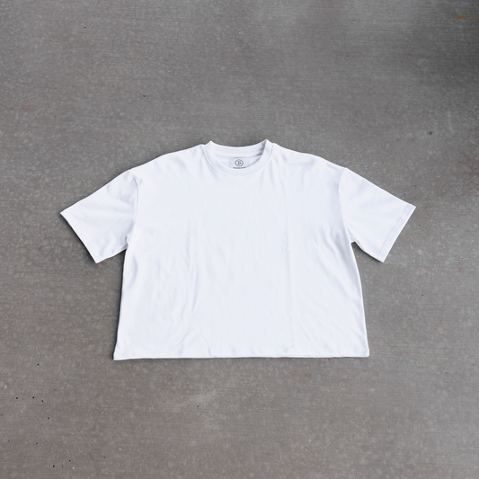 BARDO CLUB Boxy Cropped T-Shirt White