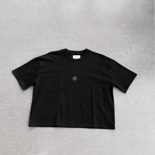 Faith Boxy Cropped T-Shirt Black