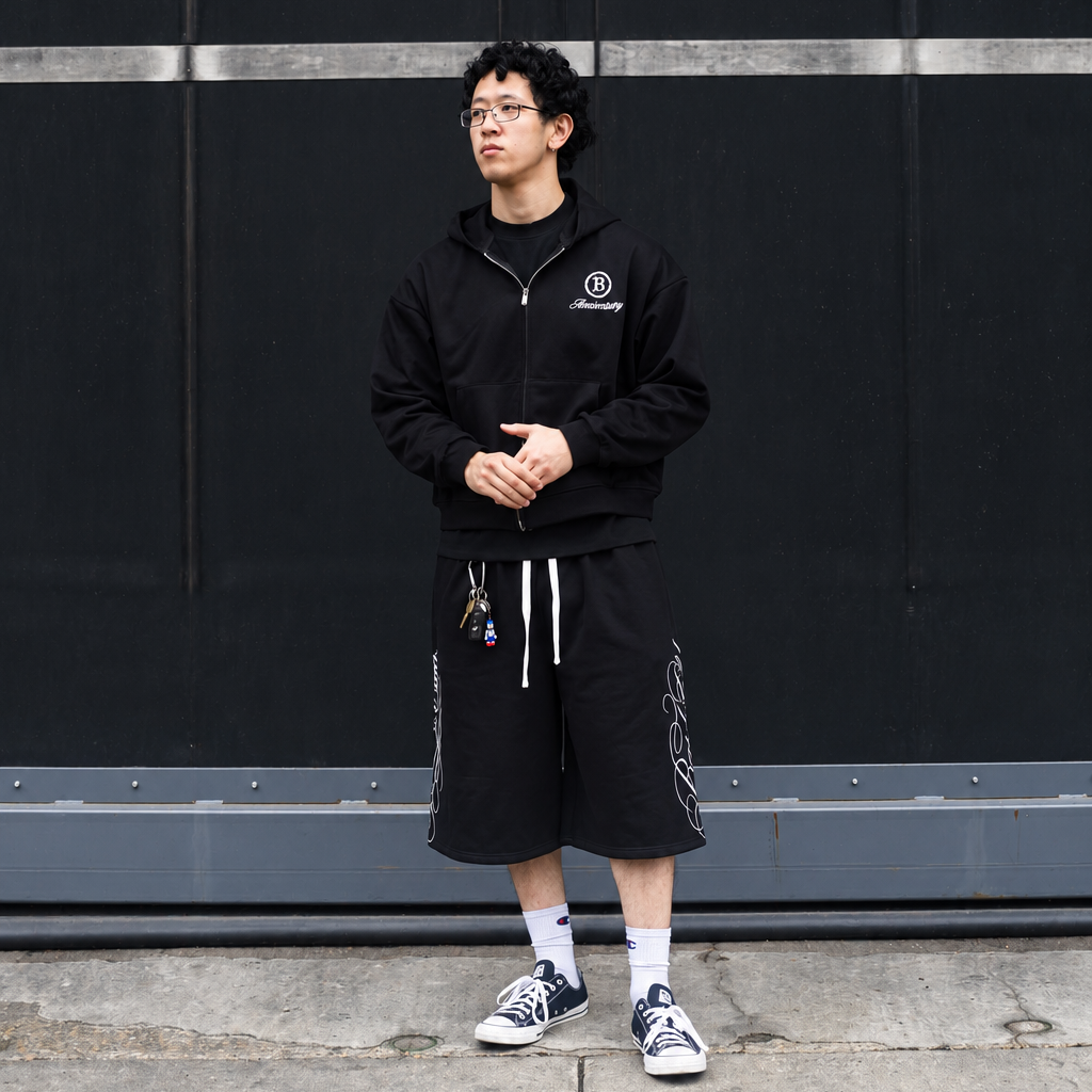 NOMAD 3/4 BAGGY SHORTS - BLACK ANNIVERSARY EDITION