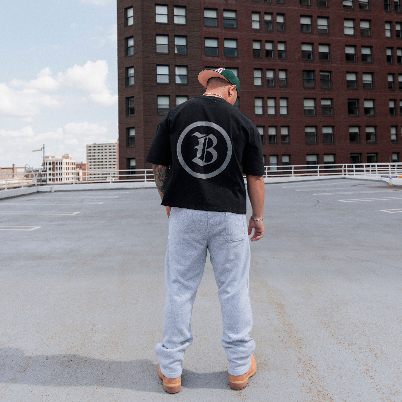 BARDO CLUB Boxy Cropped T-Shirt Black
