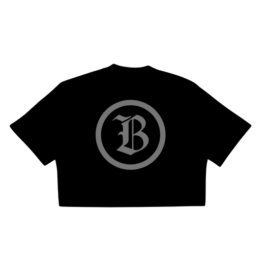 BARDO CLUB Boxy Cropped T-Shirt Black